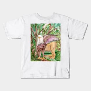 Gryphon In the Forest Kids T-Shirt